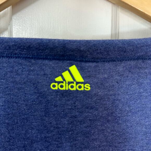 Adidas Womens Sweatshirt Size‎ S Blue Pullover Crew Neck Drawstring Hem Athletic - Picture 6 of 7